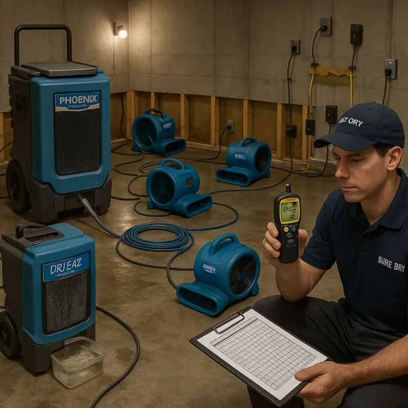Structural Drying and Dehumidification process in Clear Lake, IA